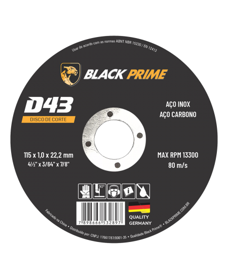 DISCO DE CORTE D43 BLACK PRIME 115 X 1,0 X 22,2