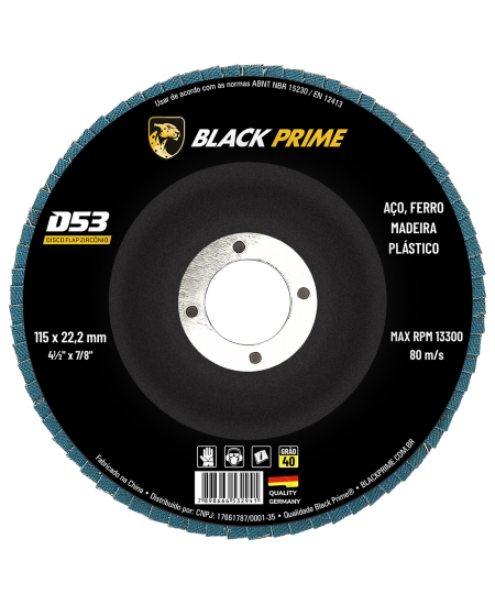 DISCO FLAP D53 BLACK PRIME ZIRCONIO 4.1/2 GR40