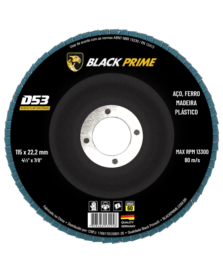 DISCO FLAP D53 BLACK PRIME ZIRCONIO 4.1/2 GR60