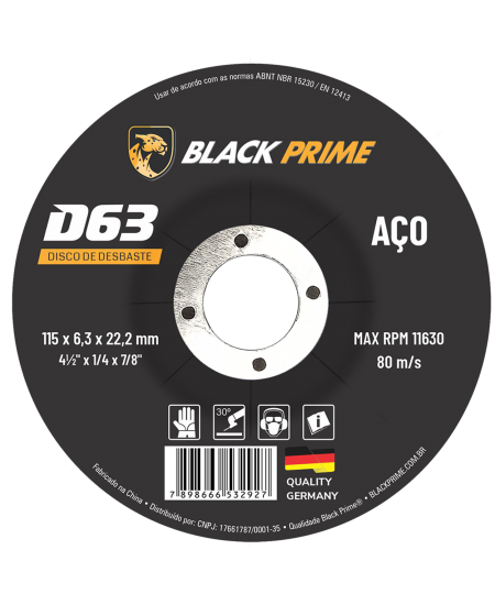 DISCO DE DESBASTE D63 BLACK PRIME 115 X 6,3 X 22,2