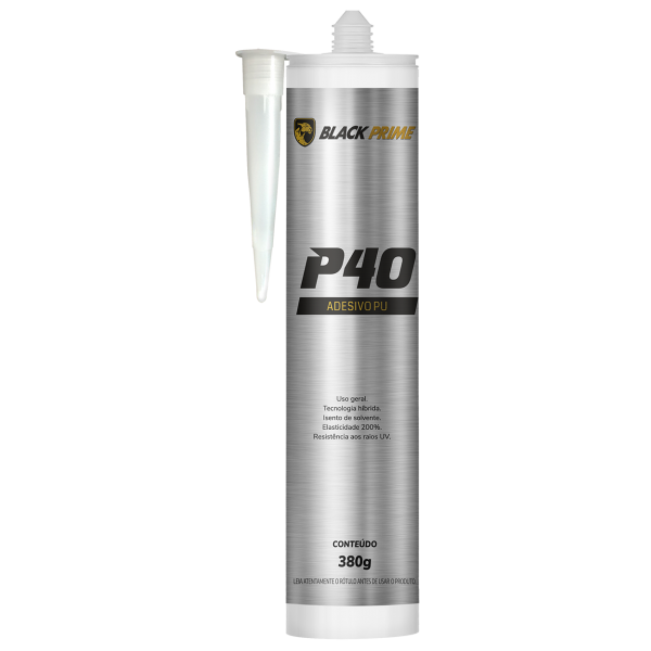 	Adesivo de PU P40 Premium Cinza Black Prime 380g