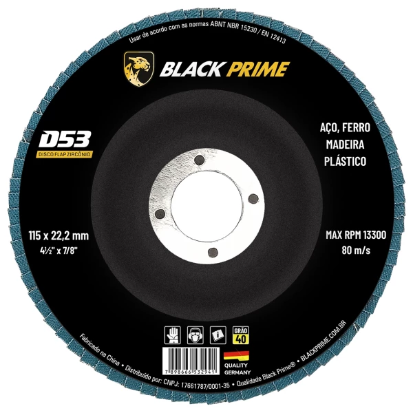 Disco de Flap D53 Black Prime Zircônio 4.1/2 GR40