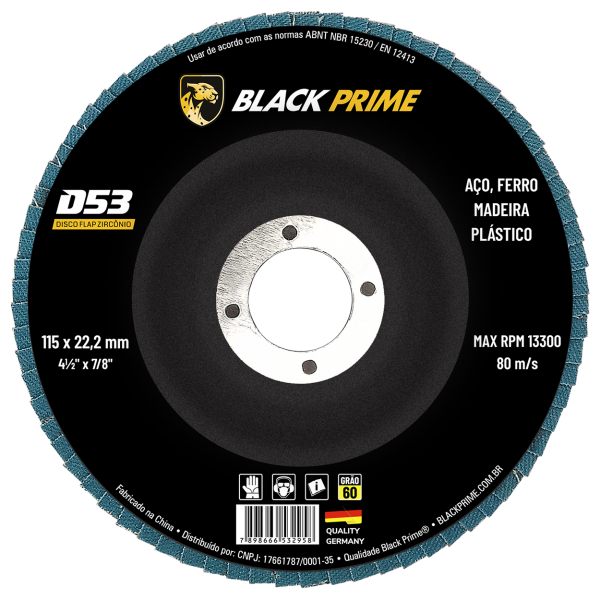 Disco Flap D53 Black Prime Zirconio 4.1/2 GR60