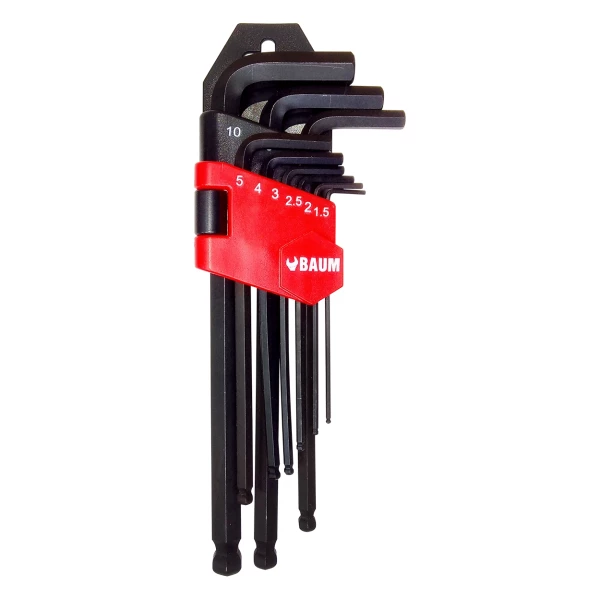 Jogo de Chave Allen Longo 1.5 a 10mm Baum - 9 Pçs